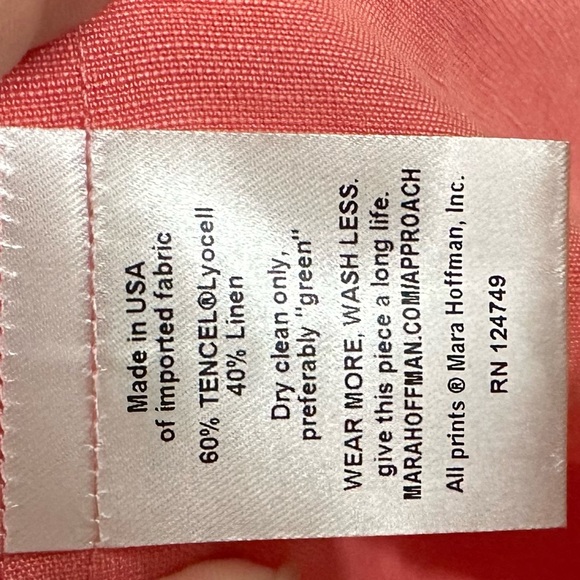 Mara Hoffman Mika Pink Linen Puff Sleeve Button Down Boho Picnic Maxi Dress 4 - Picture 8 of 8